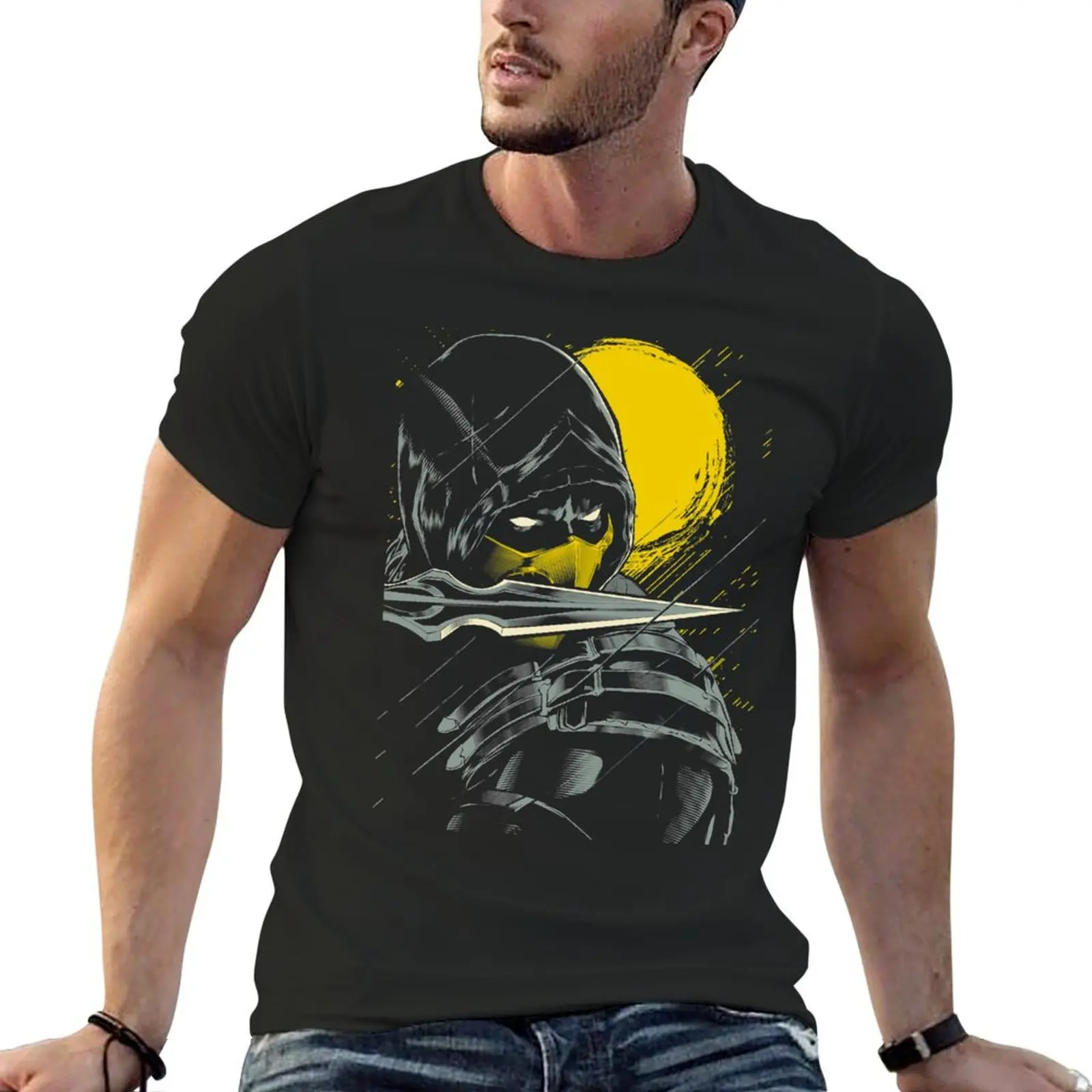 Mortal Kombat Scorpion Serious Ninja T-Shirt plus size clothes shirts graphic tee vintage shirts for men graphic tees