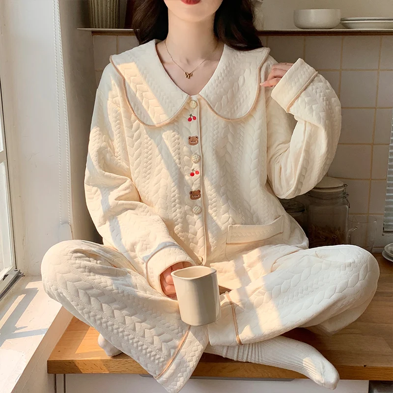 

Pajama For Woman Cotton Sets Polyester Blend Nightwear Ladies In Modern Style Daily Use Round Neck Short Sleeve Knee Length 2026