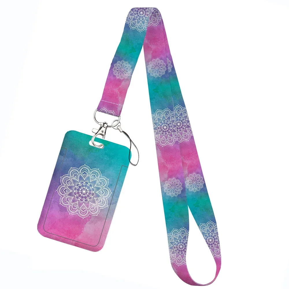 Love Marble Pattern Keychain Holder with Lanyard