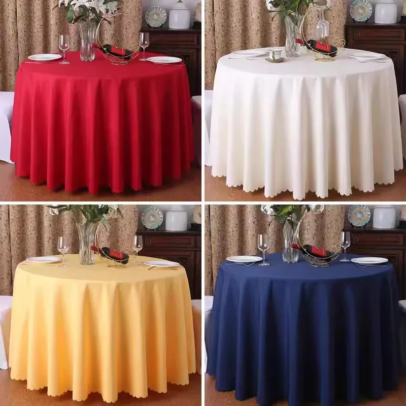 Round Velvet Fabric Tablecloths, Water Resistant Tablecloths for Dining, Kitchen, Wedding, Partie, 100 - 200 cm in Diameter