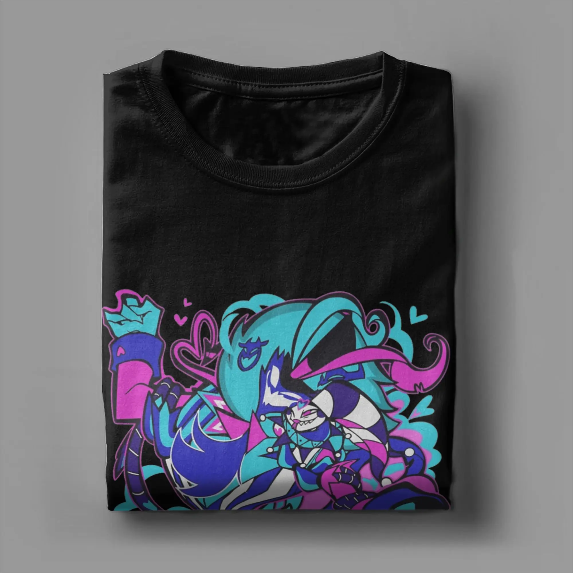 الرجال تي شيرت Ozzie x Fizzarolli Hazbins الفنادق خمر القطن الخالص تي شيرت قصير الأكمام تي شيرت س الرقبة بلايز 4XL 5XL 6XL #4