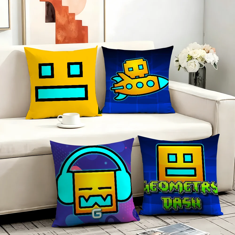 Game G-Geometry Dash cushion cover Anti-dustmite Sofa Cushion Decorative Office Cover Lounge Area Indoor & Outdoor Use