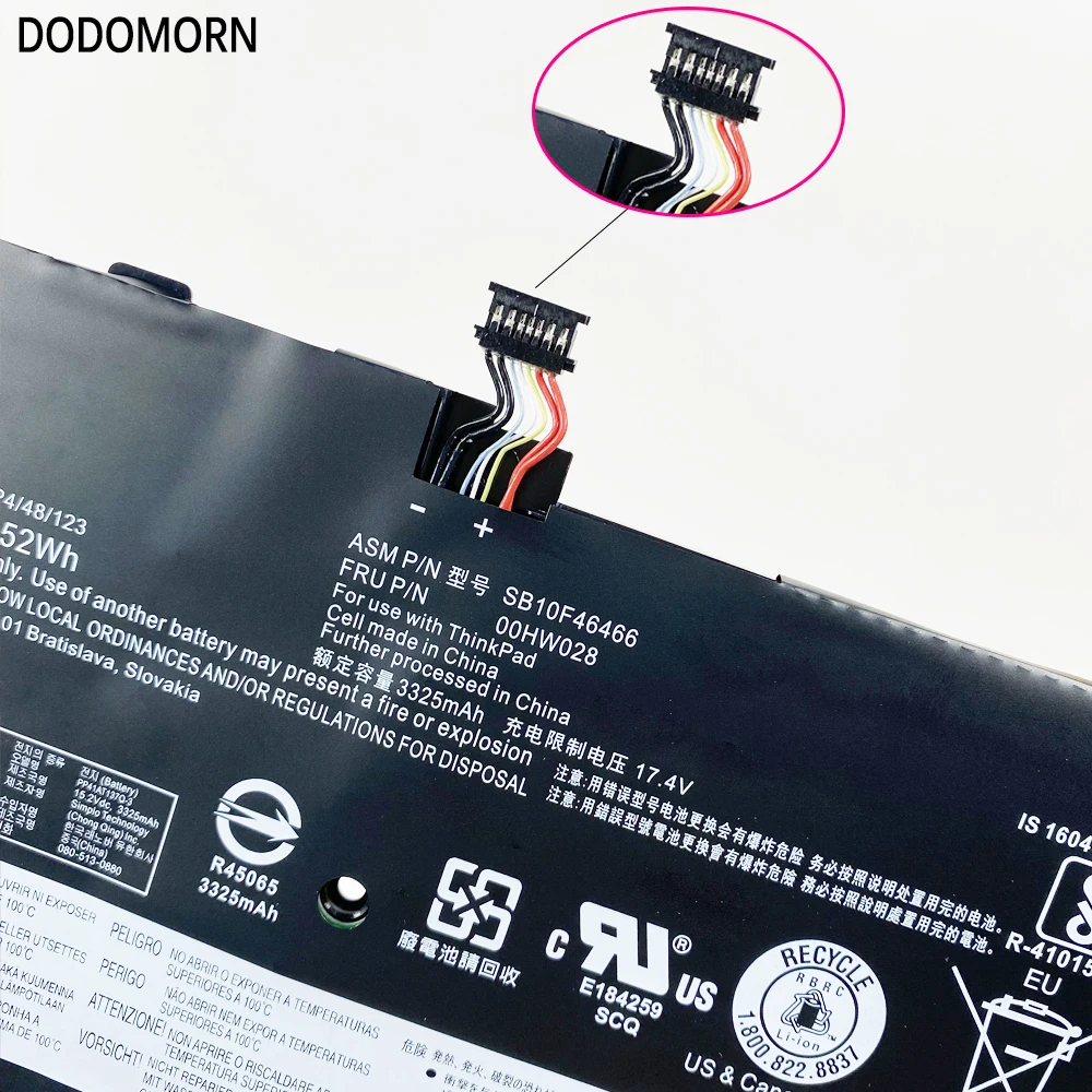 High Quality 00HW028 Laptop Battery For Lenovo ThinkPad X1 Carbon Gen4 X1 Yoga Gen1 Gen2 00HW029 01AV438 SB10K97567