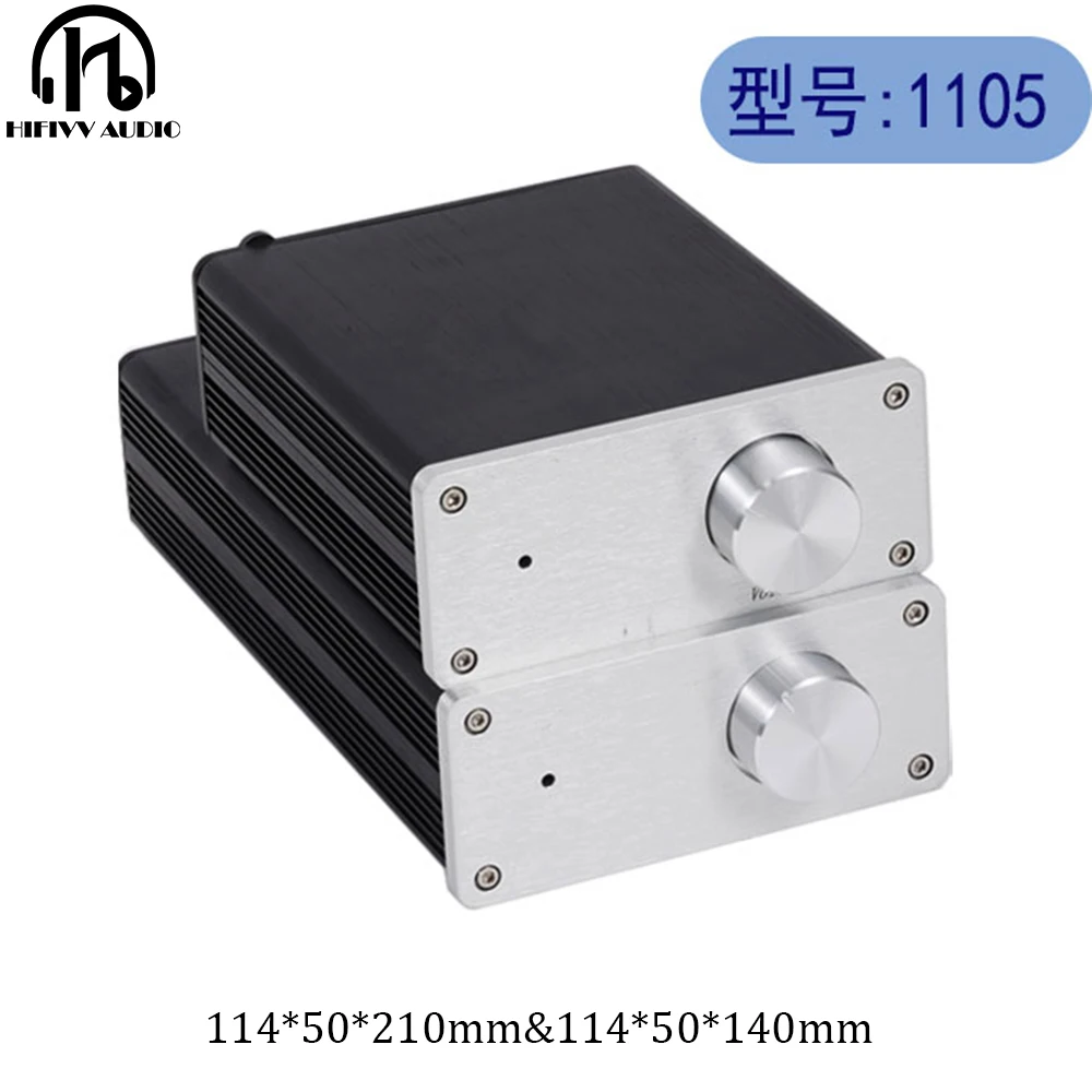 Aluminum Chassis For Audio Preamplifier Amplifiers Case Shell 1105 (W114mm H50mm D210mm )