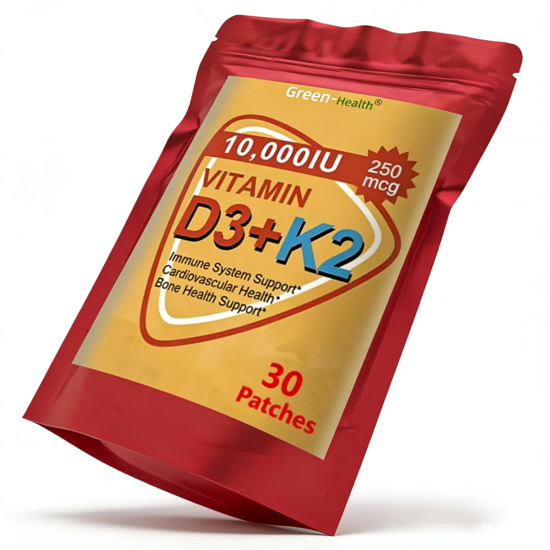 Hot sale Vitamin D3 & K2 Patch 10000 IU - Immune Support, Hair/Skin/Nail Health, Joint/Bone/Cardiovascular Wellness