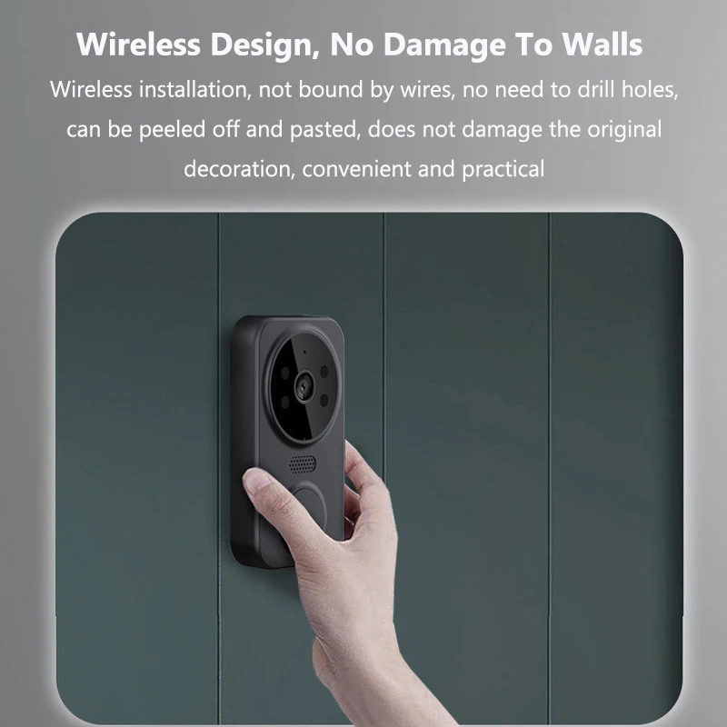 WiFi Smart Video Doorbell Camera Night Vision Smart Visual Doorbell Tuya APP Remote Monitoring Door Bell for Home Security