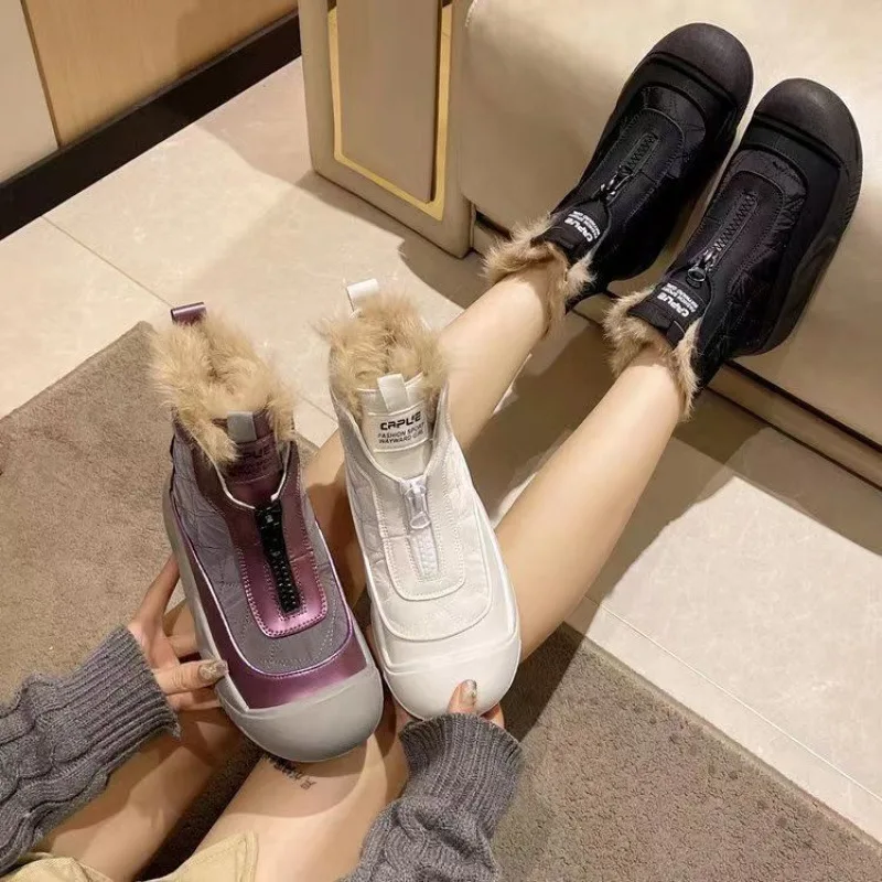 

Winter Thick Soled Women's Warm Snow Boots Lightweight, Comfortable, and Cold Resistant Outdoor Cotton Boots Zapatos De Mujer