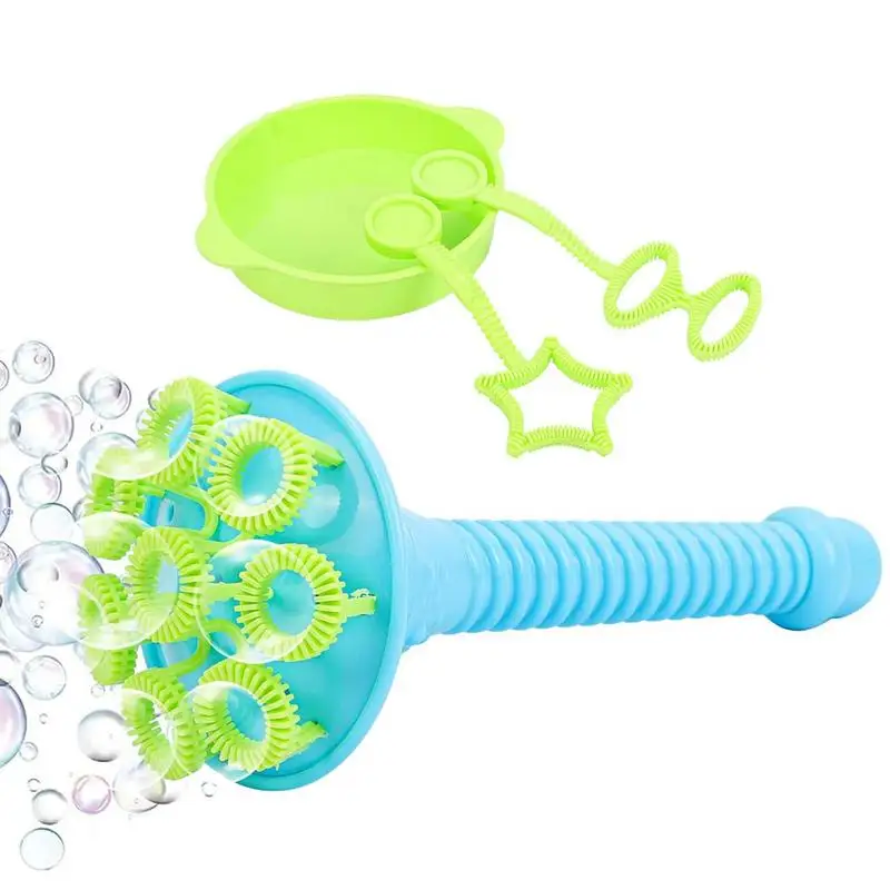 Big Bubble Wand Cute Bubble Blower With Tray Funny Making Toys Trumpet Wand For Kids Outdoor Giant Bubble Stick Summer Toys