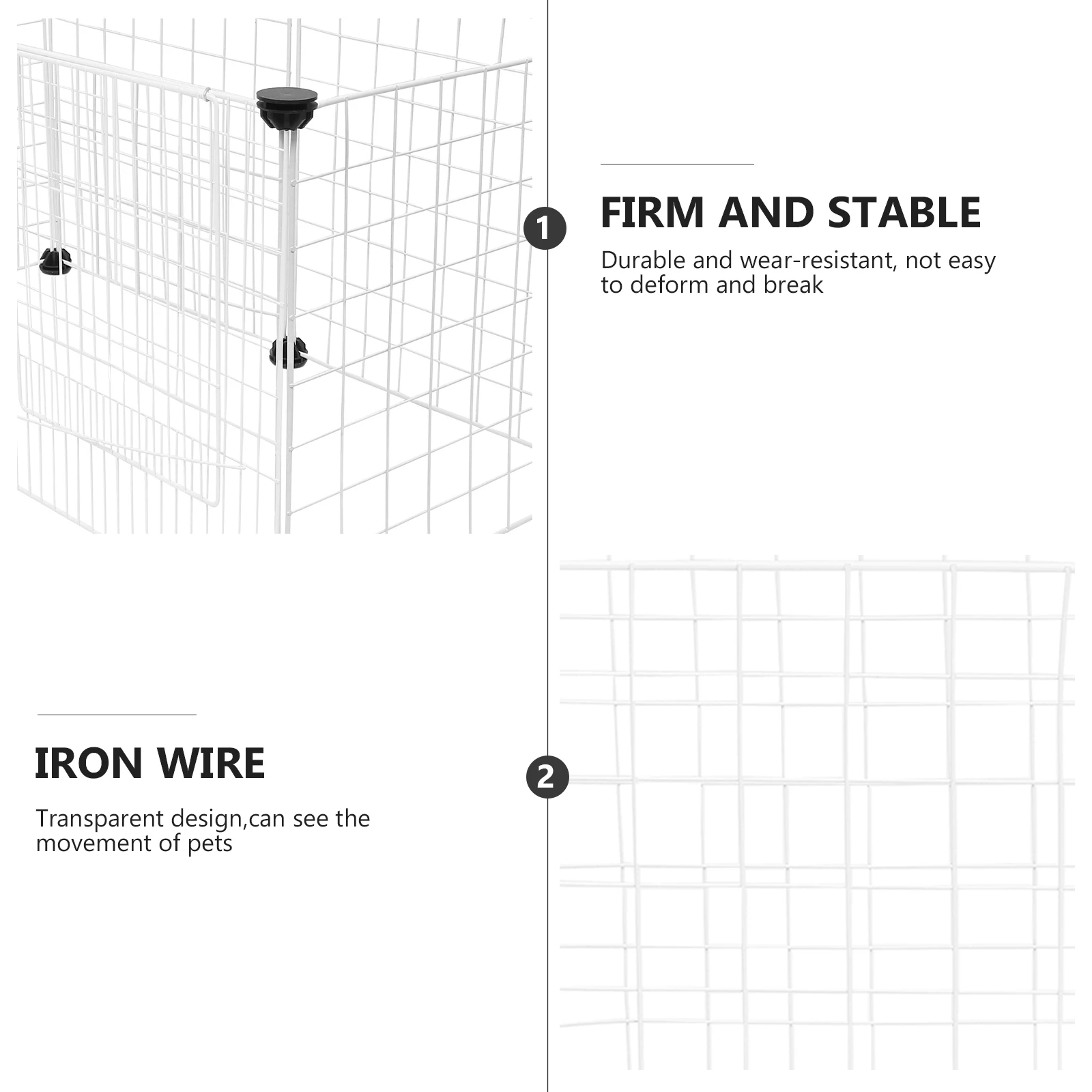 

1 Set Pet Cage Diy Wire Crate For Cat Dog Rabbit Durable Metal Playpen Breathable Fence Easy Assemble Durable Kennel Outdoor Pet