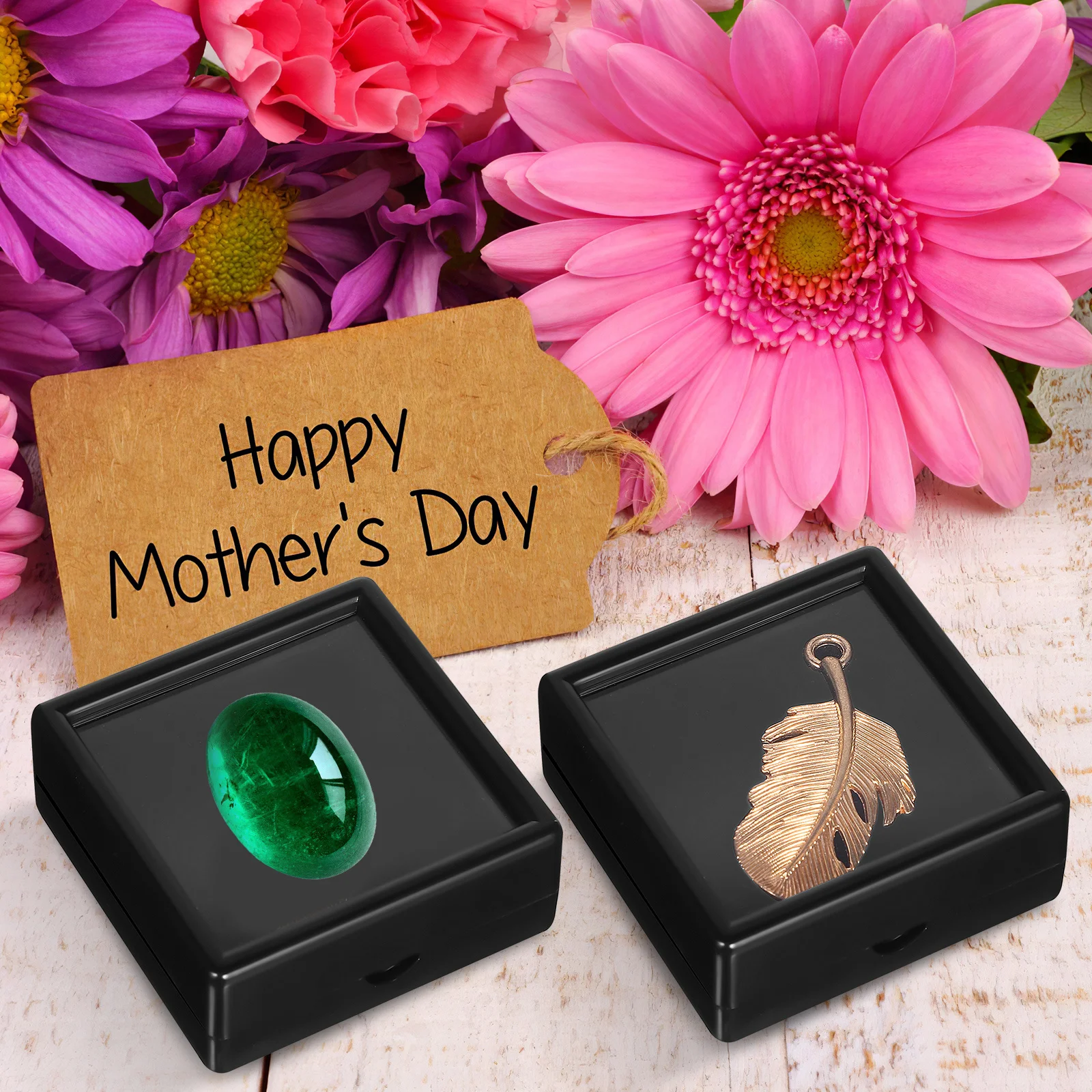 

20Pcs Gemstone Display Boxes Square Jewelry Containers Transparent Lids Removable Sponge Cushion Storage Organizer for Coins