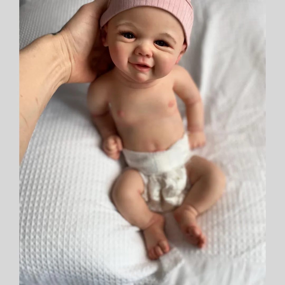 43-45 ซม.สามารถเปิดปาก Vivienne ล้างทําความสะอาดได้ซิลิโคน Bebe Reborn ตุ๊กตาสาวทาสีผิวเหมือนจริงทารกแรกเกิดตุ๊กตาสาว