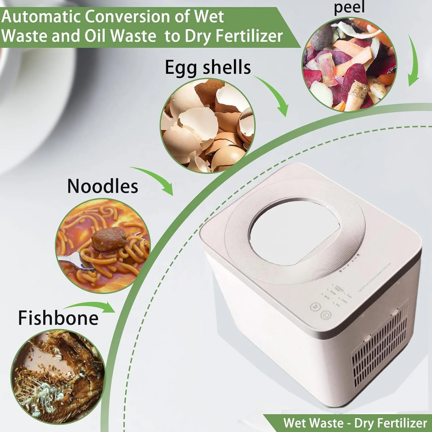 Automatic Electric Food Waste Stacker - Pure Drying and Pulverizing for Organic Gardening