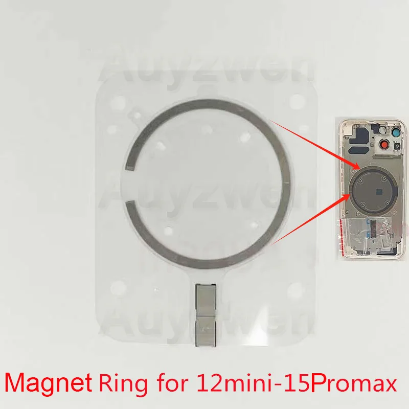 2pcs 5pcs Back Cover Housing for Mag safe Magnetic Ring Wireless Charger For iPhone 12 mini 13 Pro Max 14 15 Plus Magnet Repair