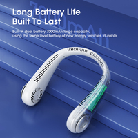 Mini Leafless Hanging Neck Fan Portable USB Rechargeable with Power Bank for Outdoor Travel Sports Home Office