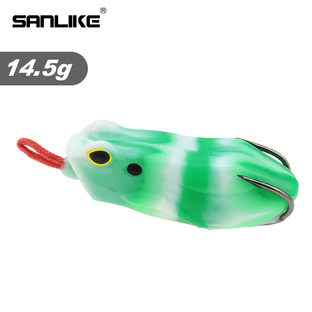 

SANLIKE 6.3cm 14.5g Modified Thunder Frog Soft Bait with Groove Double Hooks Long-range Black Fish Fake Bait Fishing Tackle