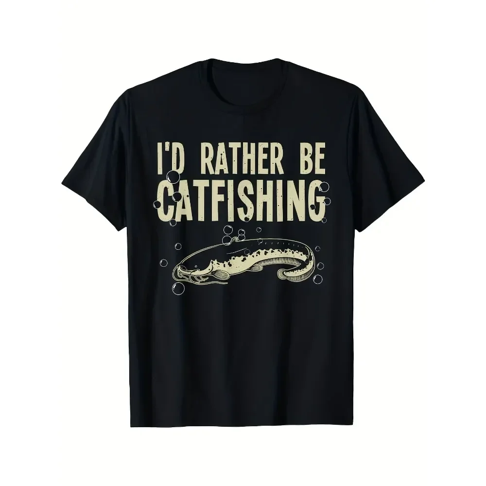 

Funny Catfish Design for Catfishing Men Women Catfish Hunter T Shirt All Season Versatile Casual T Shirts And Classic T Shirts