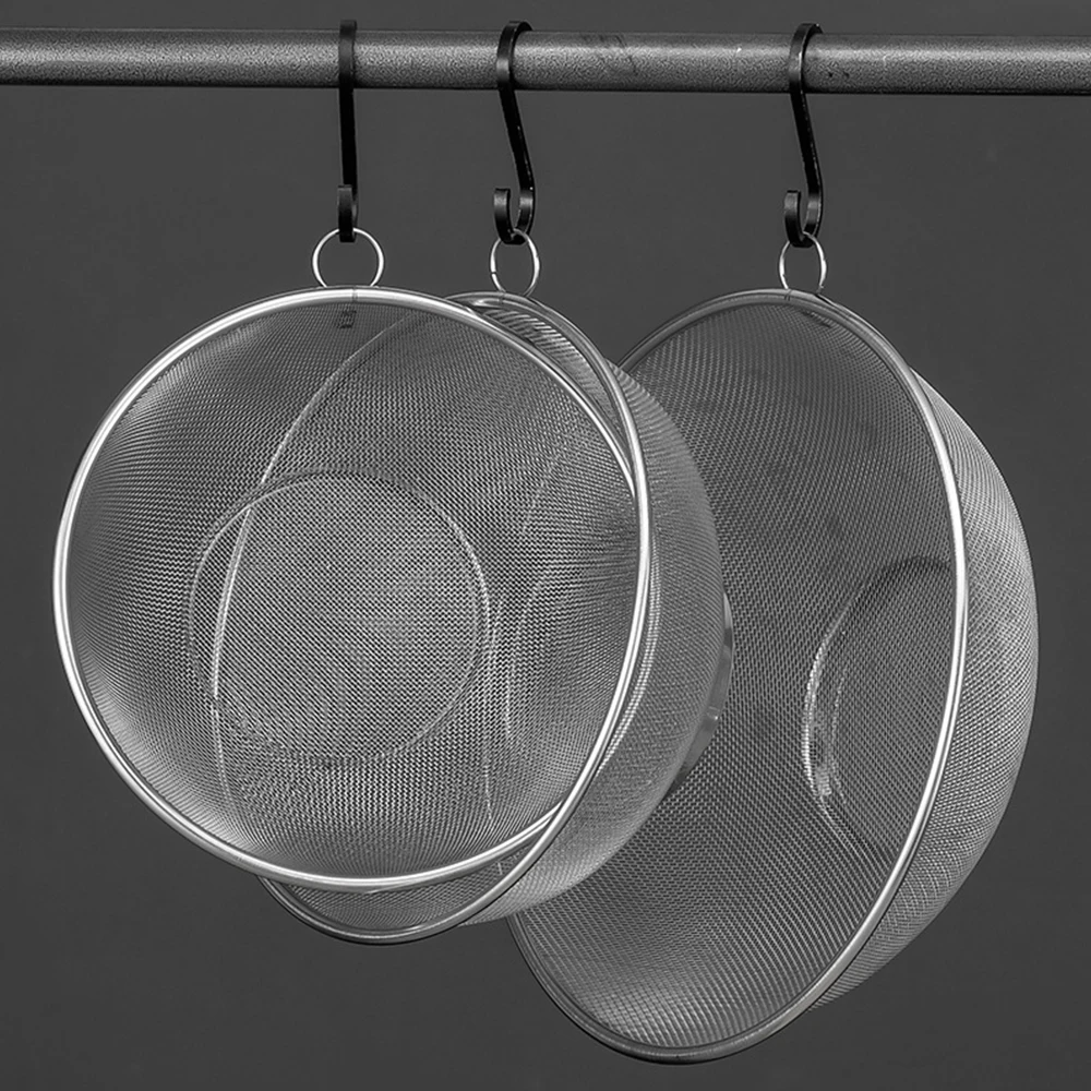 New Stainless Steel Strainer Basket Multi-function Fine Mesh Washing Rice Bowl Kitchen Tool Mesh Colander