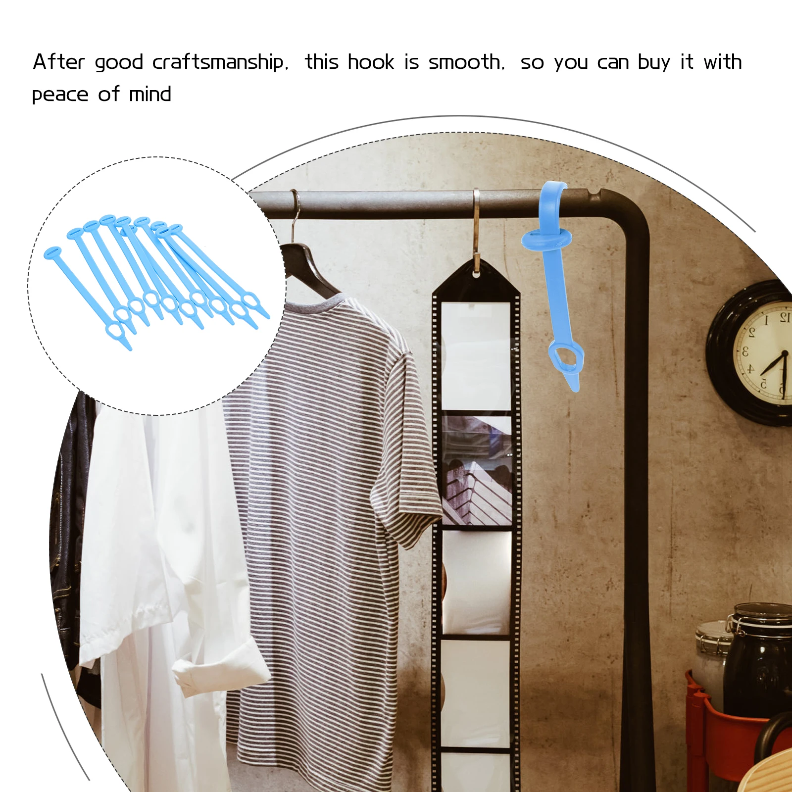 

10 Pcs Windproof Hooks Beach Umbrella Silicone Removable Durable Sturdy Material Practical Furniture Storage Blue