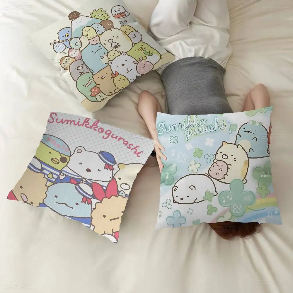 Kawaii Sumikko Gurashi Pillow Cushion Cover Pillowcase Living Room Sofa Home Decor Customized