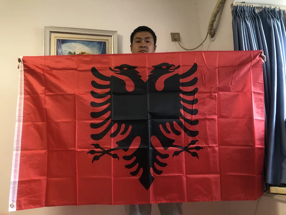 

SKY FLAG Albania Flag 3x5 ft Flag of Albania 90x 150cm High Quality Double printed hanging Polyester Albania National Flag