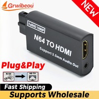 Grwibeou 1080P N64 To HDMI-compatible Converter Game Adapter Plug and Play HD Cable Adapter for Nintendo 64/NGC/SNES Accessories
