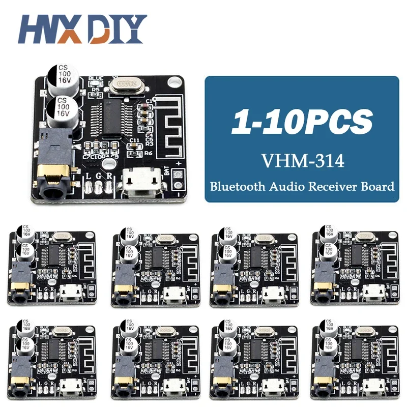 1-10pcs VHM-314 Bluetooth Audio Receiver Board Bluetooth 5.0 MP3 Lossless Decoder Board Wireless Stereo Music Module 3.7-5V