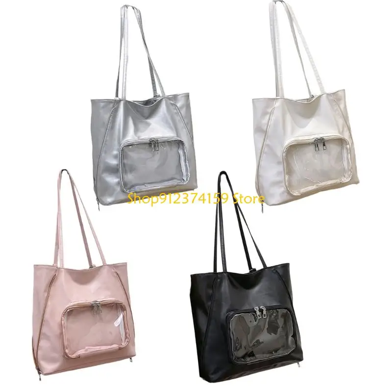 

G5AE Fashionable School Bag Lightweight Shoulder Bag Roomy Office Underarm Bags PU Backpack For Women Commuting Accessories