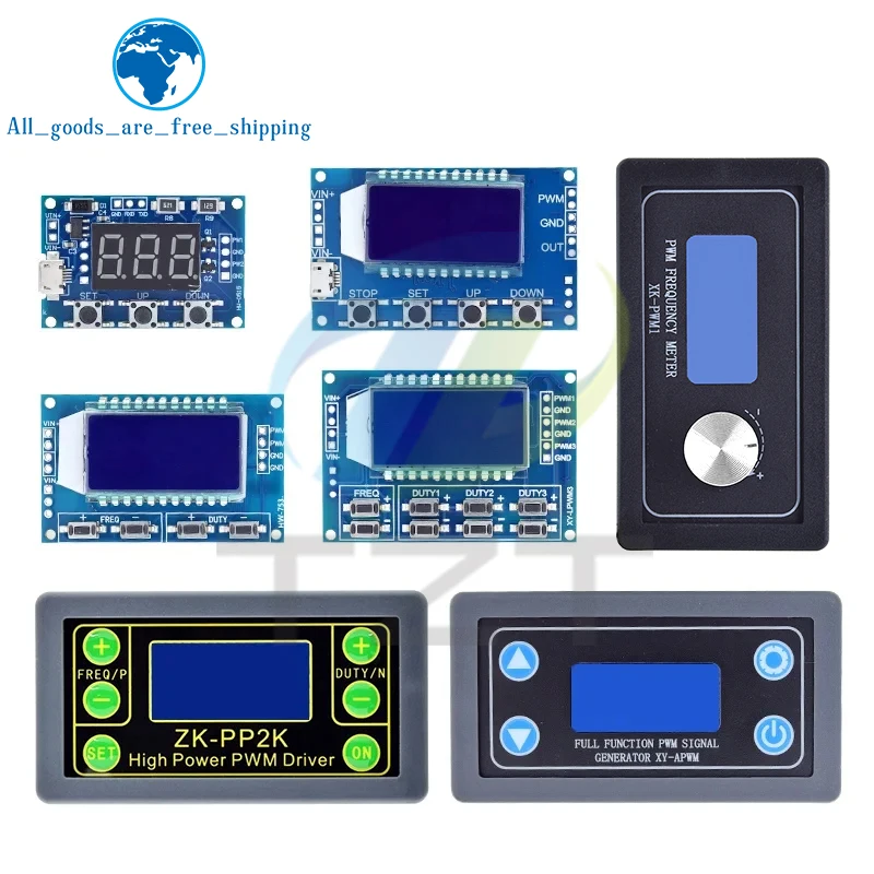 Tzt Dual Mode Signaal Generator Pwm Pulse Frequency Duty Cycle Verstelbare Module Lcd Display 1Hz-150Khz 3.3V-30V Pwm Board Module