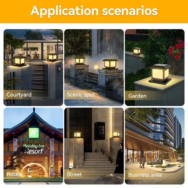 Luce solare a LED temporizzata per pilastro Luci solari impermeabili Luce solare da giardino con telecomando per esterni per lampada decorativa per recinzione