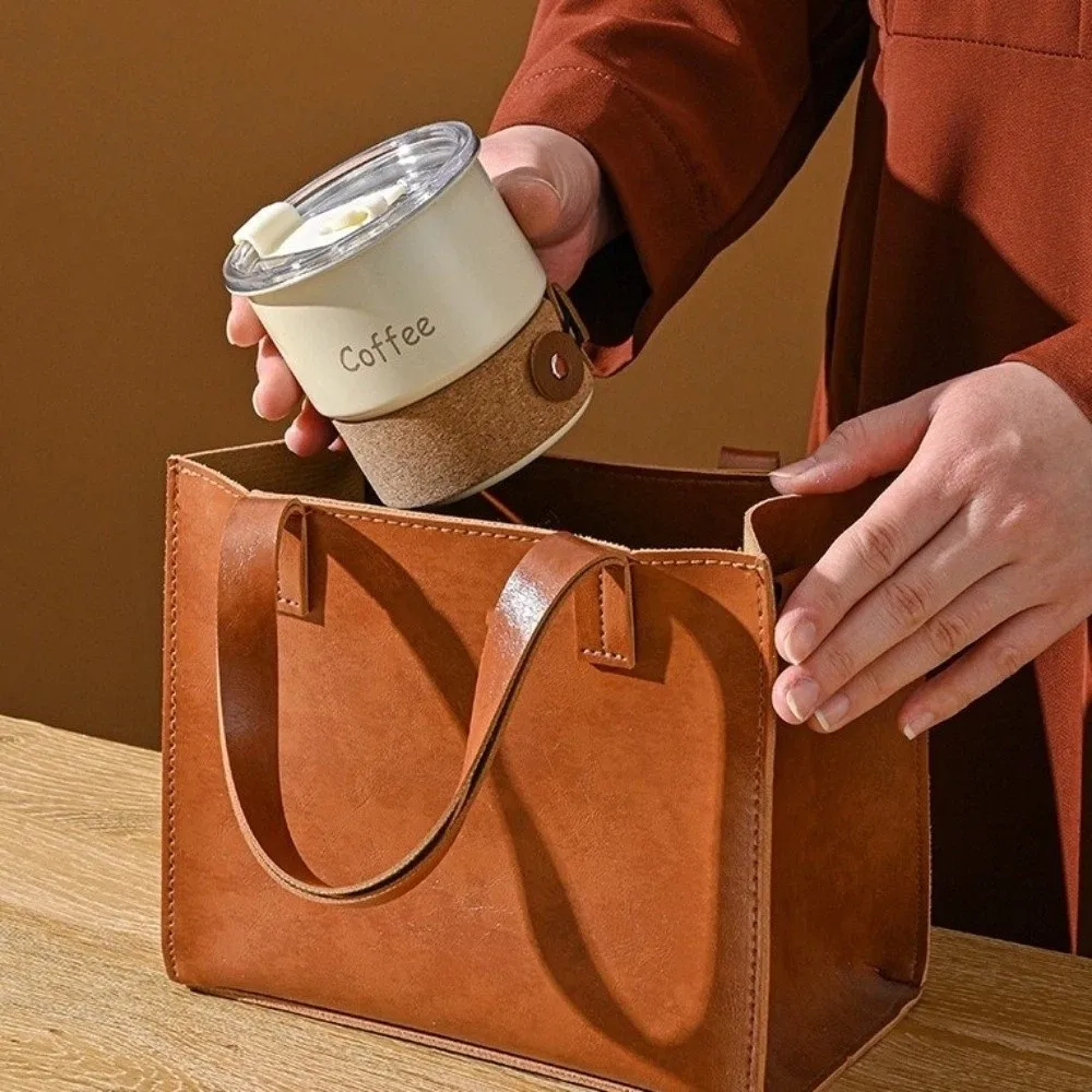 

Beverages Cup 420ml Stainless Steel Coffee Cup Leak-proof With Lid Portable Water Cup Heat-resistant Car Straw Cup Car