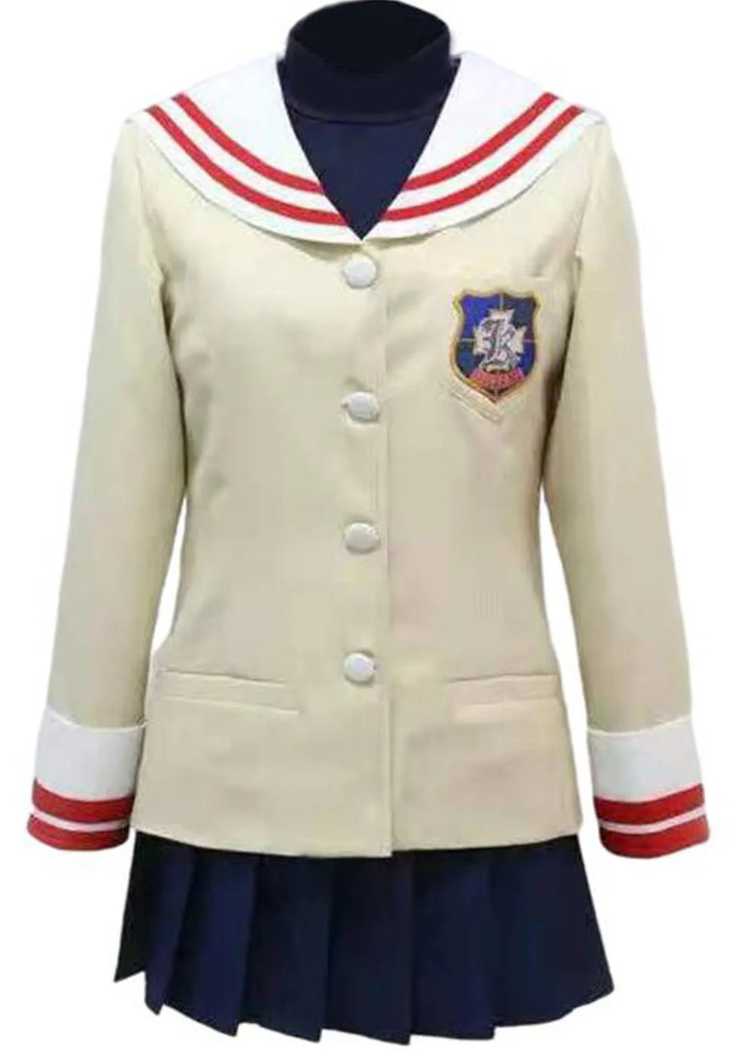 CLANNAD Furukawa Nagisa Womens Japanese School Uniforms Fujibayashi Kyou Cosplay Costume Women Skirt Halloween Suit