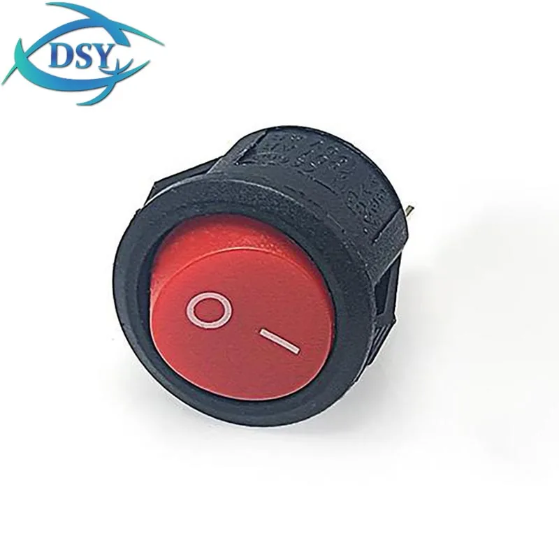 10PCS 15mm 2Pin 2 Block Push Button Switch SPST 3A 250V KCD1-105 KCD1 Snap-in On Off Round Rocker Switch Black Red White