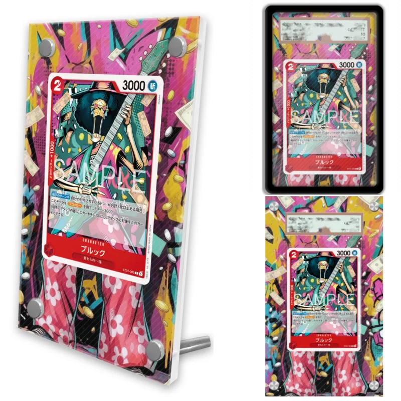 Expositor de arte de anime para ONE PIECE Brook Starter Deck, Juegos de anime, Expansión de arte, Estuche protector de acrílico, Llavero, Juguetes de nivel de evaluación