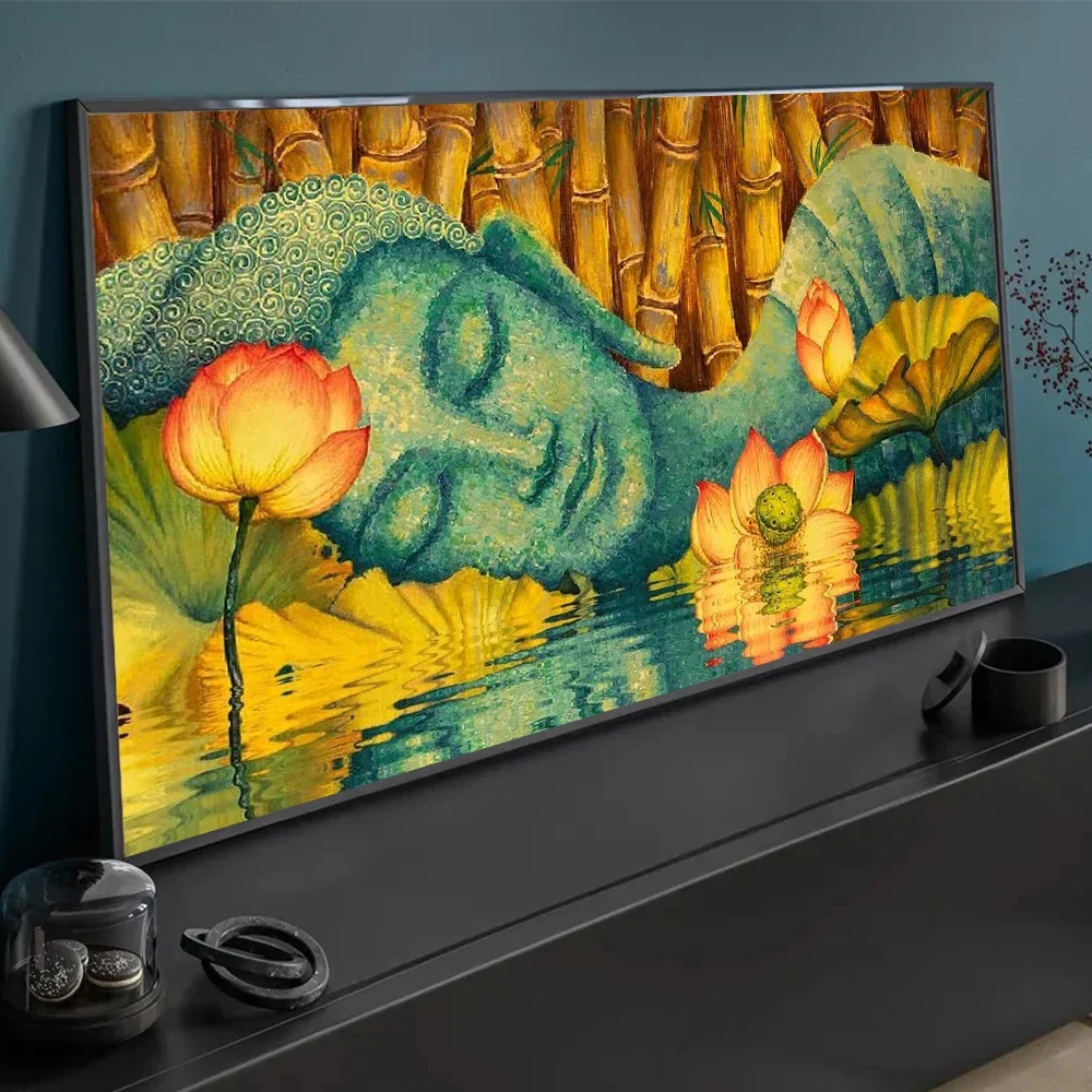 Lord Buddha Sleeping Wall Art Siddhartha Gautama Canvas Painting Buddhism Buddha Poster Print For Living Room Bedroom Home Decor
