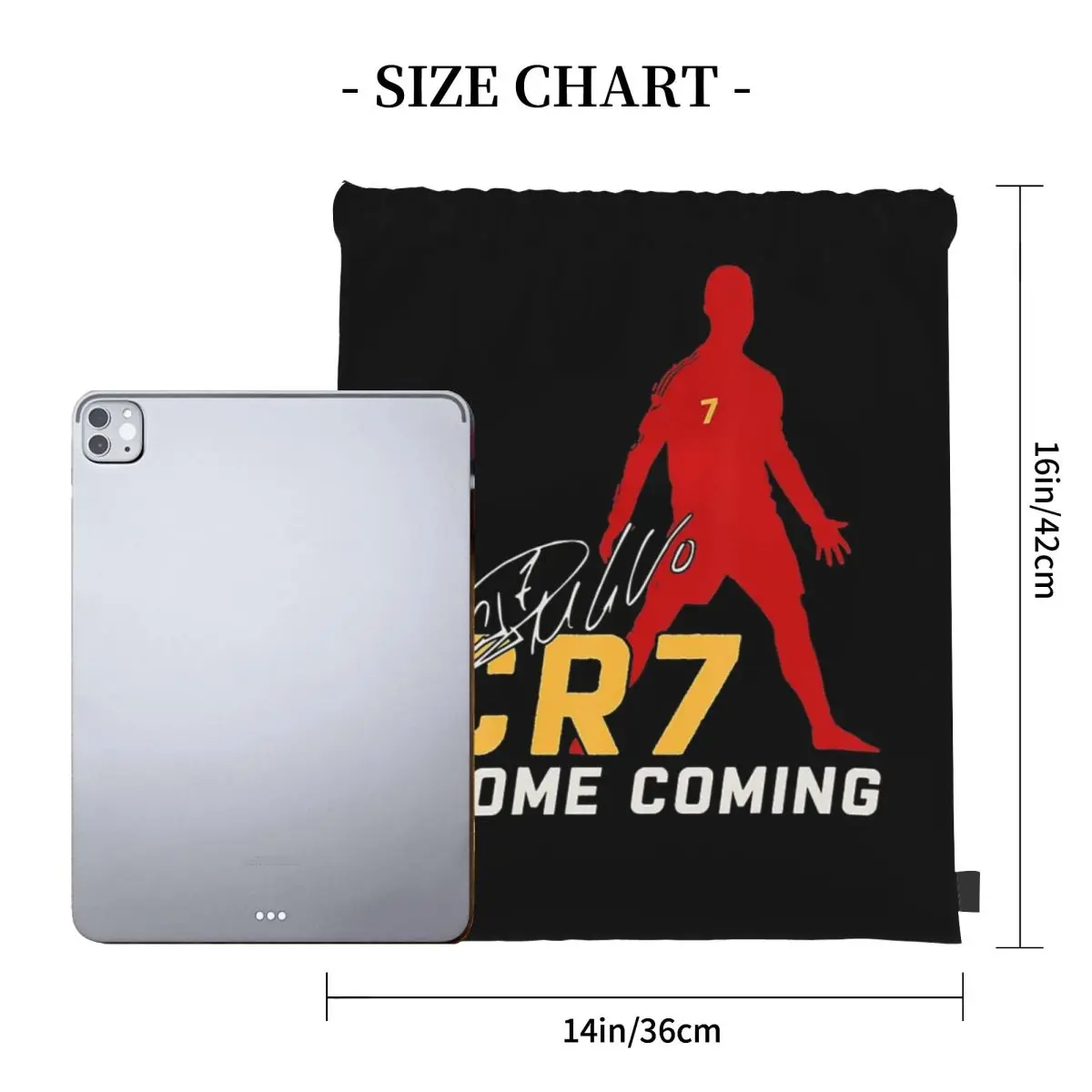 Cristiano Ronaldo Cr7 Backpacks Casual  Drawstring Bags Drawstring Bundle Pocket Sundries Bag Book Bags For Man Woman School