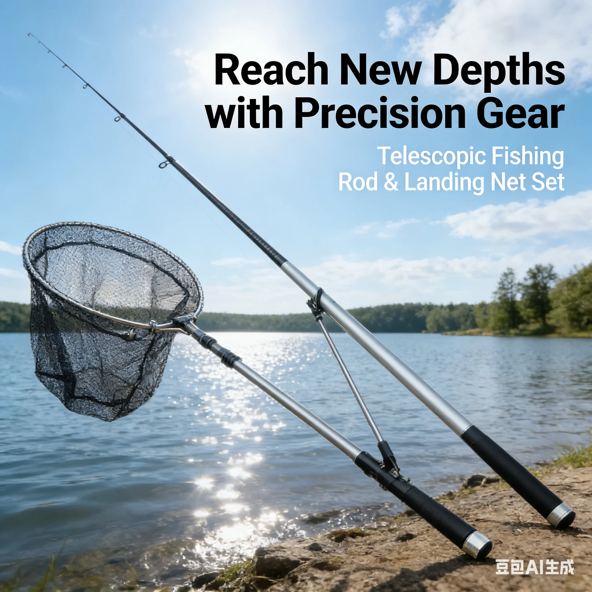 

Hand Net Fishing Gear with Folding Telescopic Numerical Control Integrated Net Rod