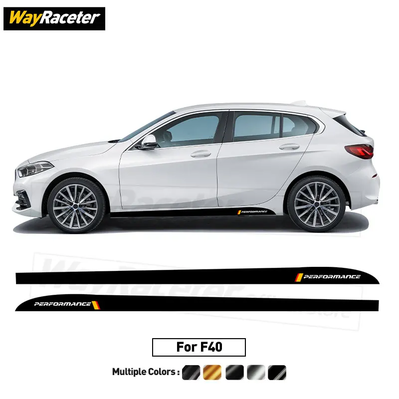 2 Pcs M Performance Decal Door Side Stripe Skirt Sticker For BMW 1 Series F40 118i 116id 118d Sport M140i 135i 2020 2021 2022