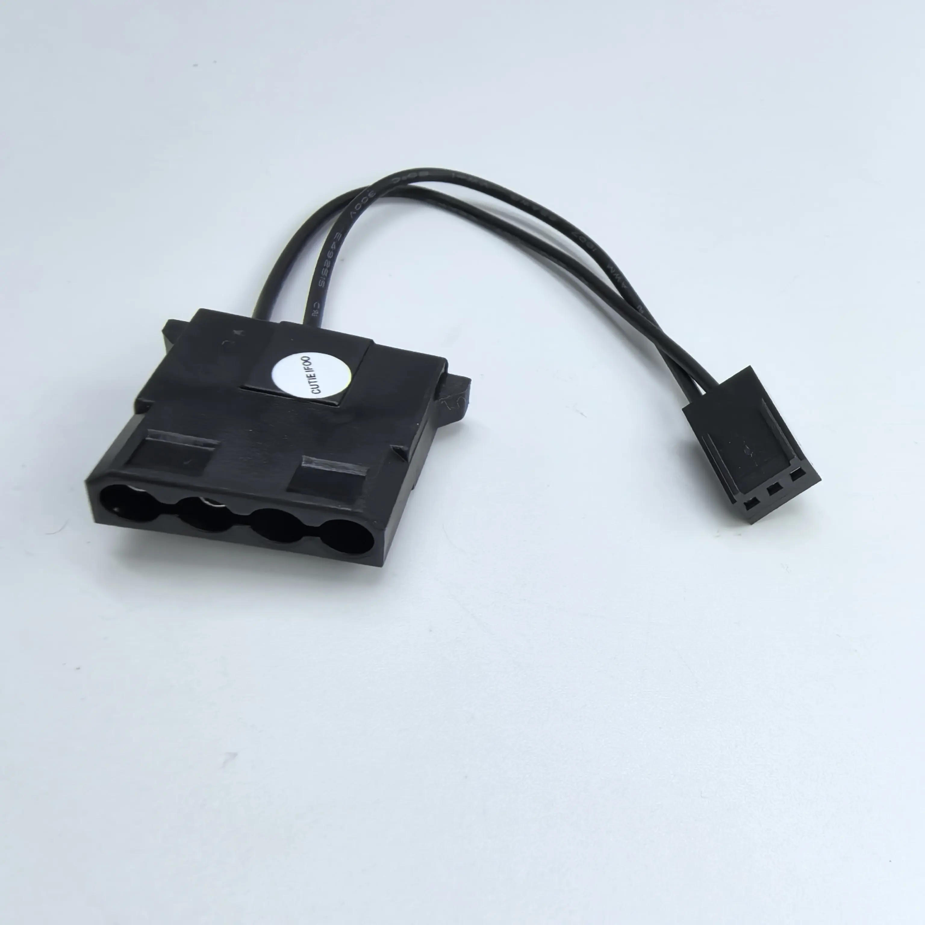 D-Type IDE 4Pin Female to 3Pin Male Cooling Fan Transfer Power Cable Adapter 22AWG 10CM