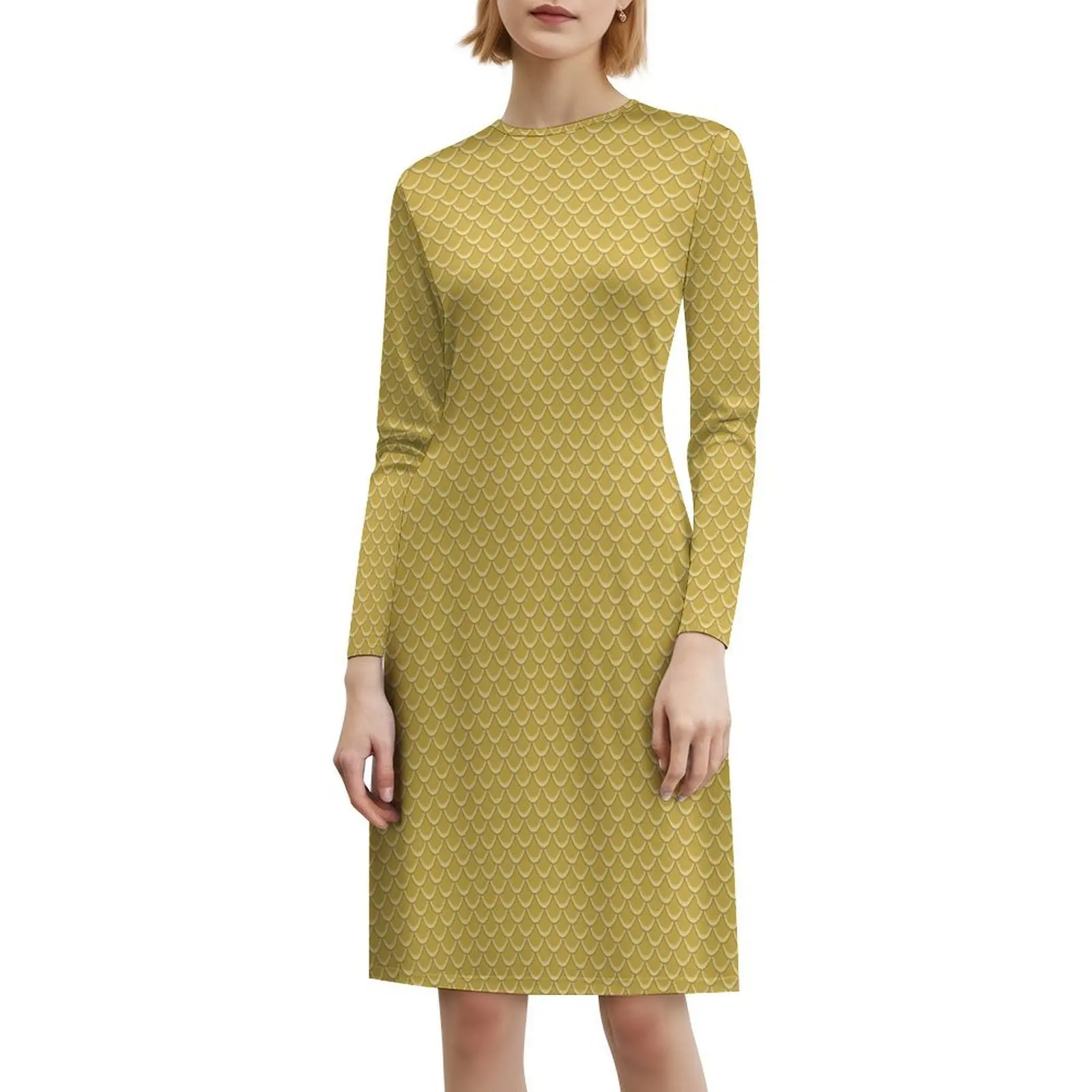 Escala de correio boêmio vestido sem mangas multi-impressão praia férias vestido de festa escalas ouro metal sereia dragão peixe vestidos femininos