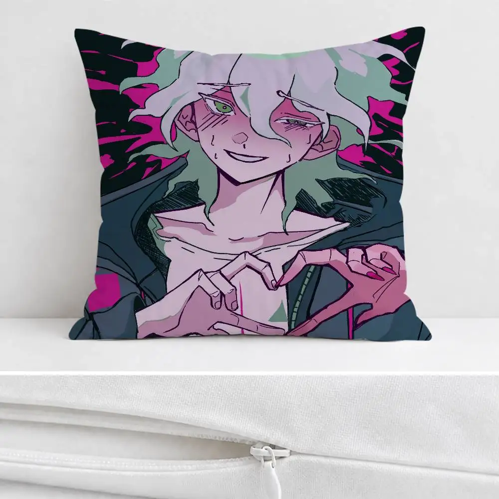Nagito H-Hajime Komahina Double-sided Printed Square Decorative Cushion Cover for Sofa Living Room Home Decor