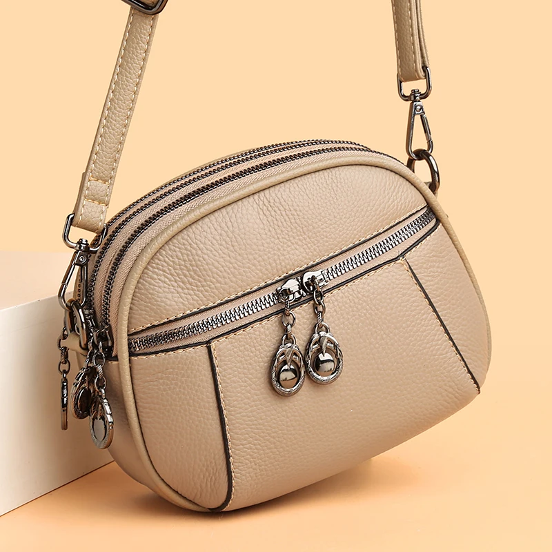 Luxury Genuine Leather Crossbody Bag Women Fashion Handbag Design Cow Leather Shoulder Crossbody 3 Storeys Sac New Female Totes