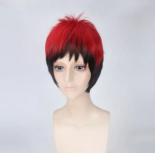 Kuroko No Basketball Kagami Taiga Cosplay Wig Red Black Ombre Wigs For Men Halloween Costume Carnival Hair