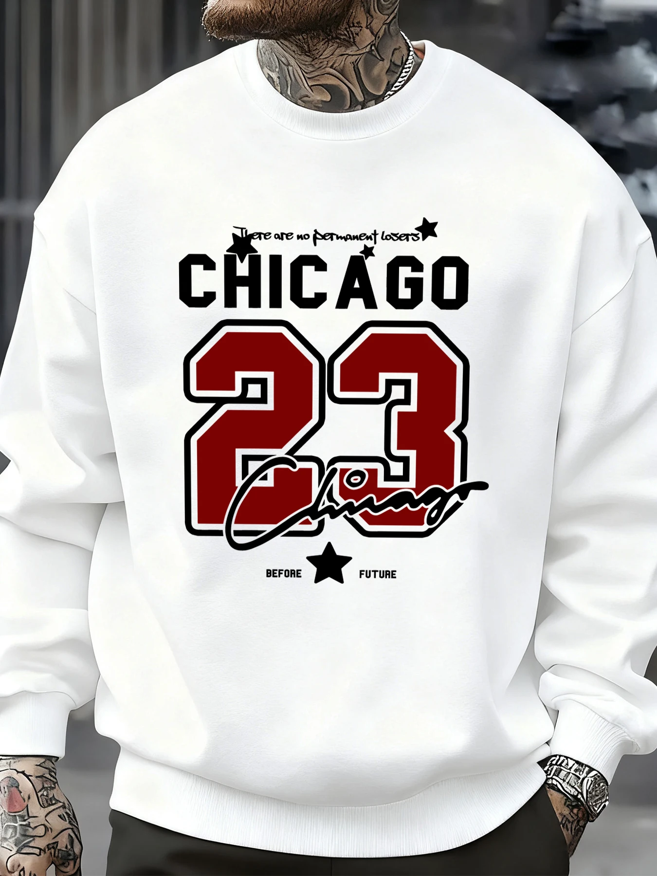 Chicago Nummer 23, Jersey-Druck, männliches Sweatshirt, trendiges Hip-Hop-Streetwear, Rundhalsausschnitt, Herbstkleidung, Fleece, lässiger Pullover