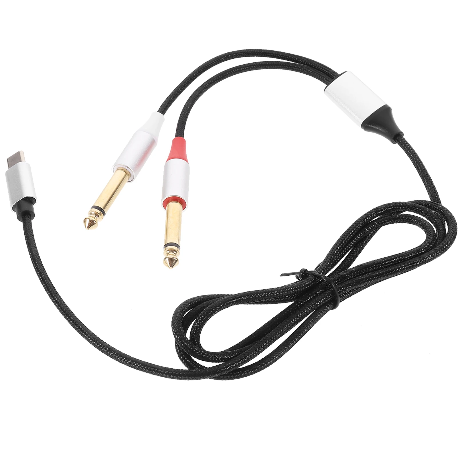 

Dual 1/4 Audio Cable Usb C To 1/4 Microphone Wire For Smartphones Tablets Laptops Car Amplifier Sound Converter Durable Audio