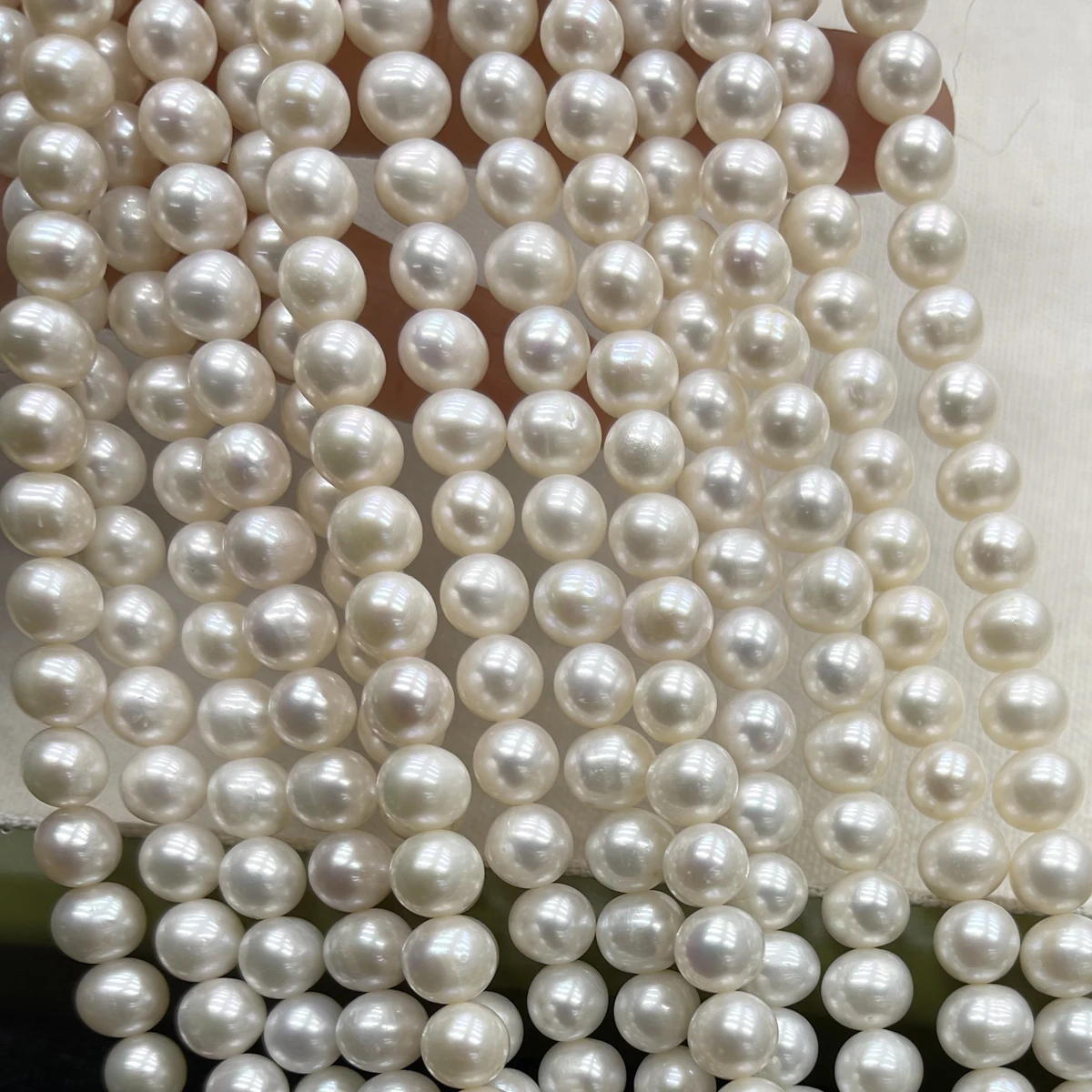 AAAA 7-8mm High-Quality Near-Round Shape Punch Beads Natural Pearls Beads for Jewelry Making DIY Necklace Bracelet Accessories