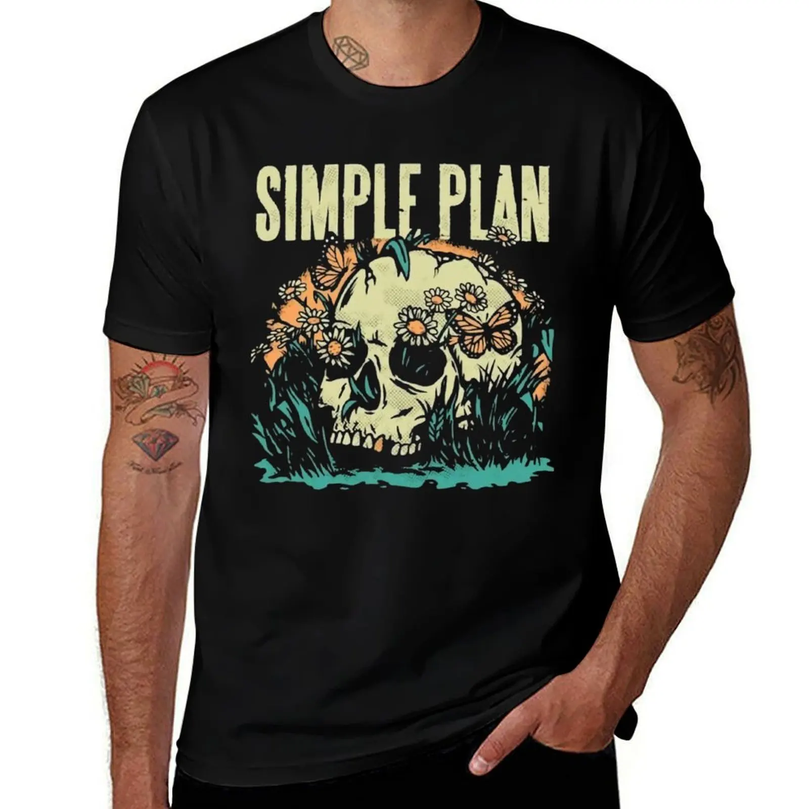 

Simple Plan skull vintage T-Shirt man t shirt graphic anime t shirts for man T-Shirt