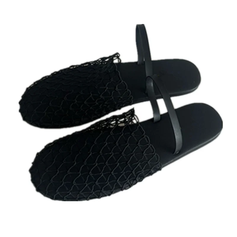 

Withered Summer Shoes Minimalist Women's Hollowed Out Mesh Sandals Fisherman's Shoes French Elegant Mules Slippers Women