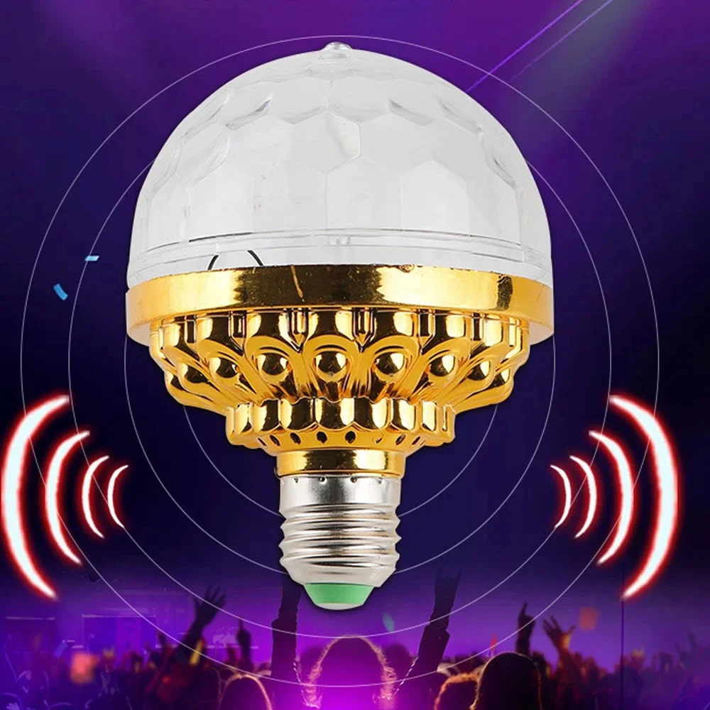 Pop RGB Stage Lights With US EU Plug E27 Rotating Light Bulbs For Party Holiday Decoration AC85-265V Shining Lamp 360° Beam Angl