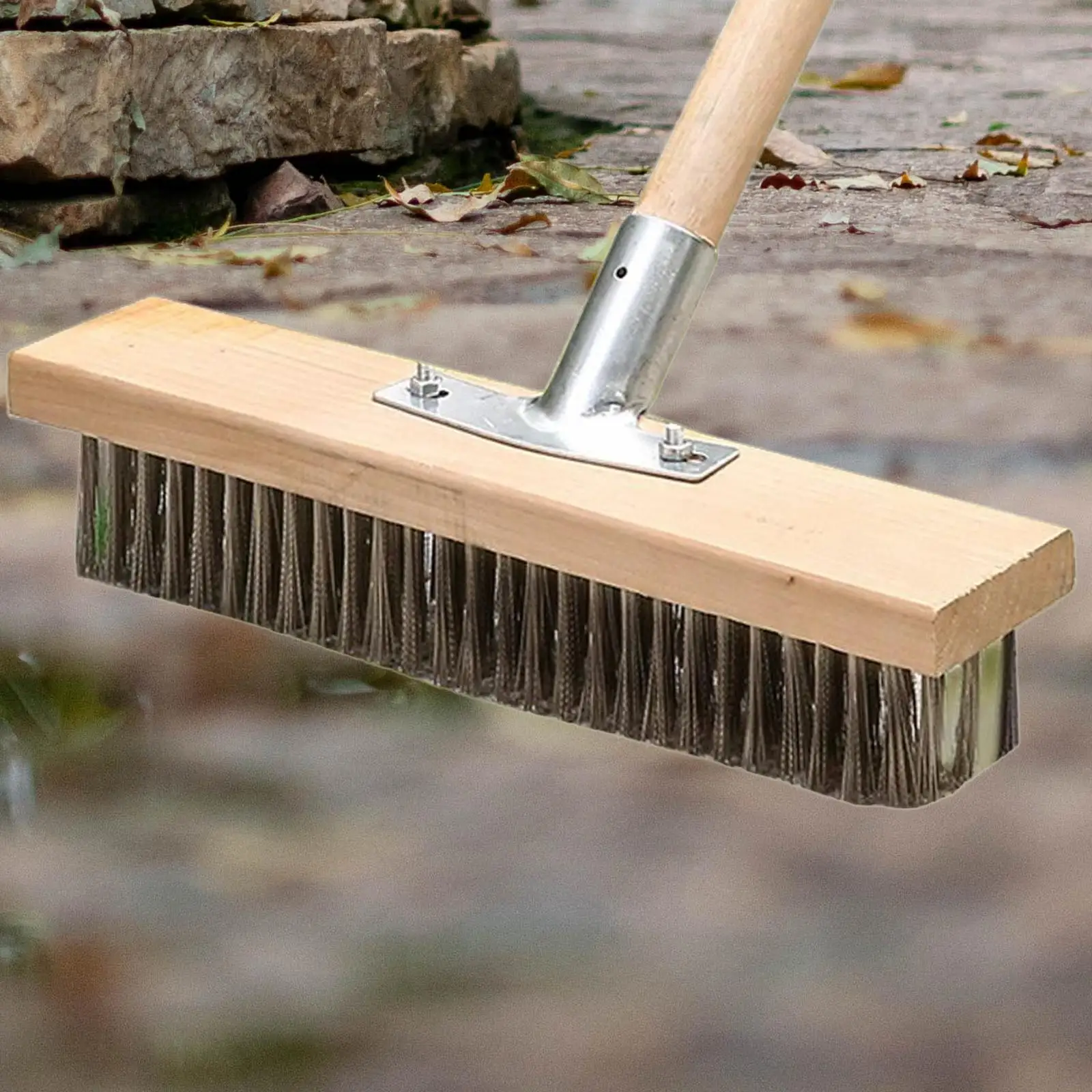 Floor Scrub Brush Head Tough Bristles Cleaning Wire Brush Scrubber Brush for Cleaning Garage Wooden Decks Cement Shower Kitchen