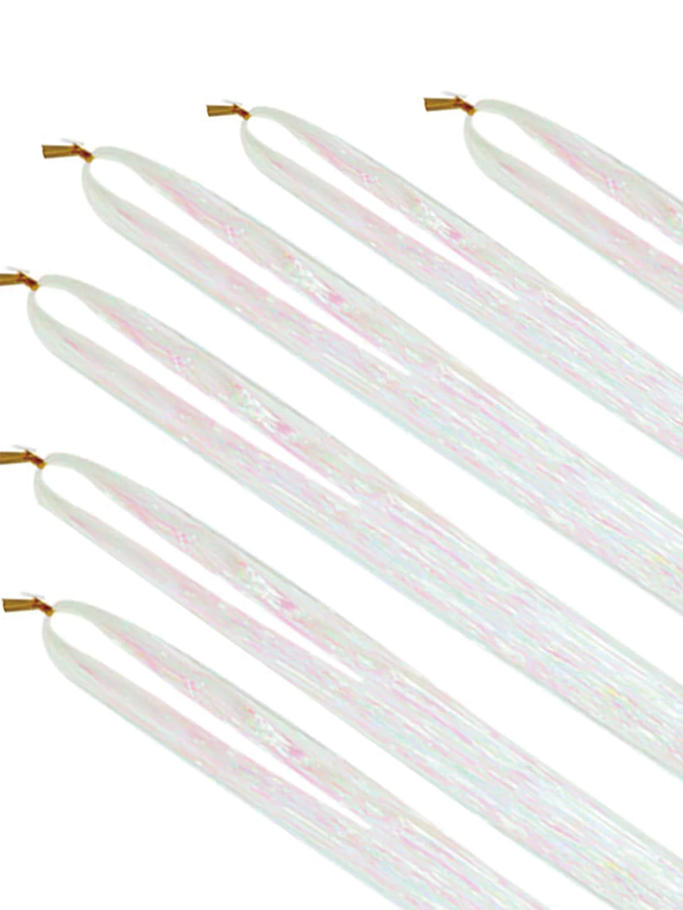 Fairy Tinsel Hair Extensions Hair Tinsel Heat Resistant Sparkling Hair Glitter for Christmas New Year Party synthetic